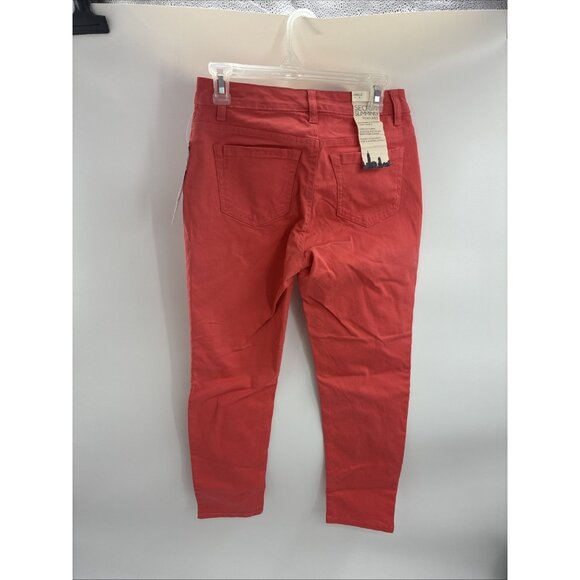 Jones New York Womens 6P Soho Ankle Jeans Coral Red Stretch Casual Petite - Picture 3 of 7